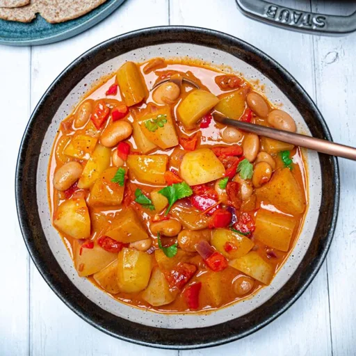 Curry de patata y judías blancas