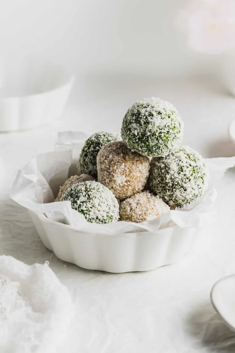 Matcha Coconut Snowballs