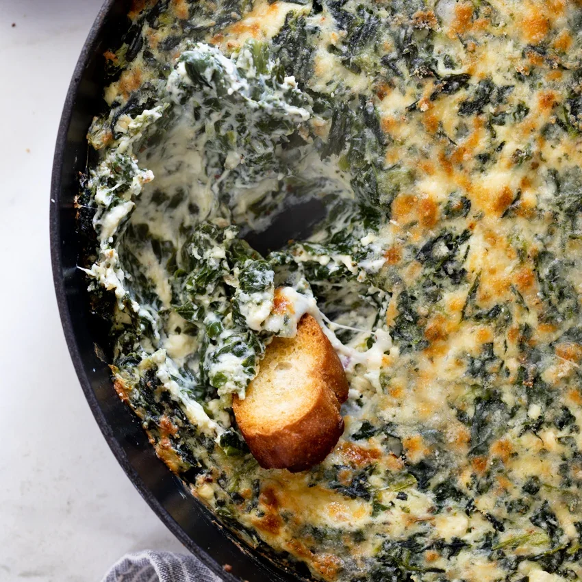 Easy four cheese spinach dip