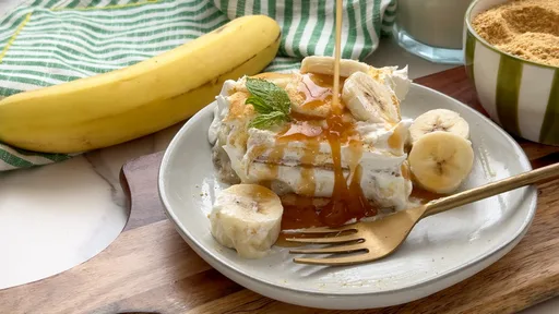 Pastel helado de plátano y caramelo