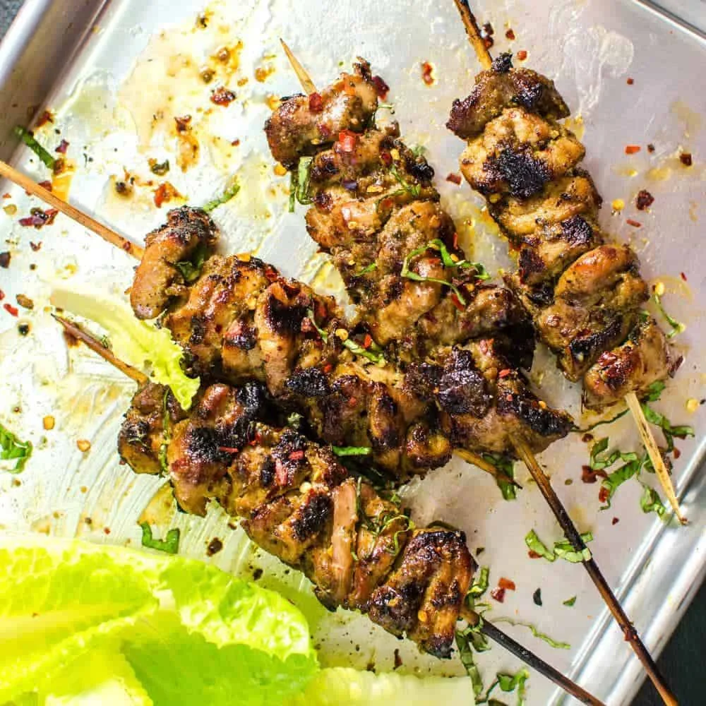 Spicy Thai Chicken Skewers (Chicken Kebabs)