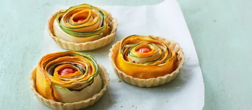 Rahul’s Coriander Posto & Roasted Vegetables Rose Tartlet