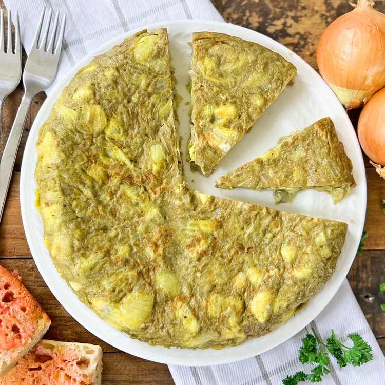 Spanish-Style Artichoke Omelette | Tortilla de Alcachofas