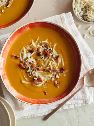 Roasted Sweet Potato and Leek Soup