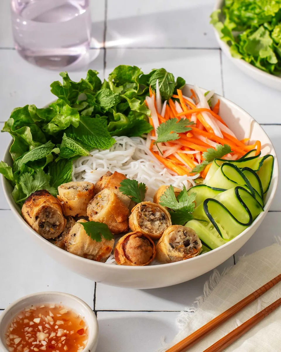 Bún Chả Giò (Vietnamese Egg Rolls with Vermicelli Noodles)