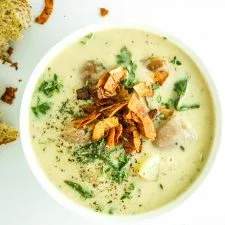Sopa de patata y col rizada sin lactosa