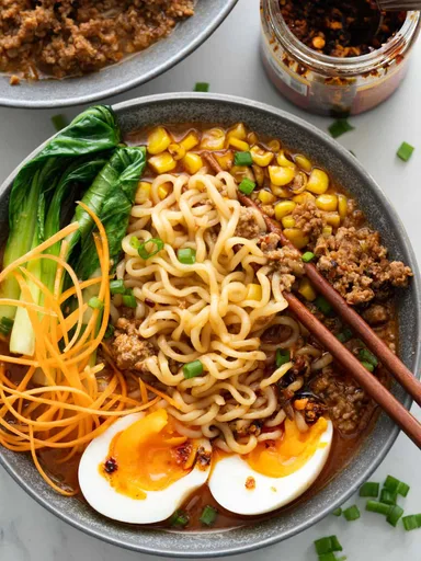 Ramen picante de cerdo