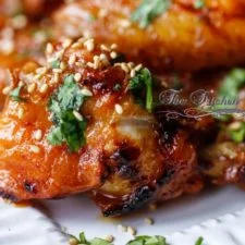 Sriracha Honey Buttered Crispy Baked Oven Fried Wings