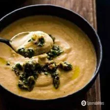 Creamy Celery Root Soup with Walnut-Parsley Gremolata