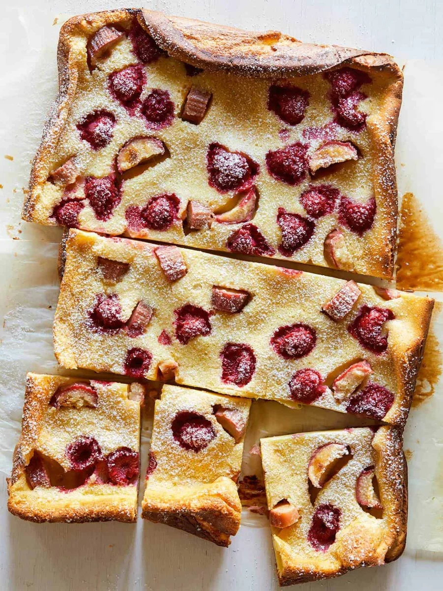 Raspberry-Rhubarb Clafoutis