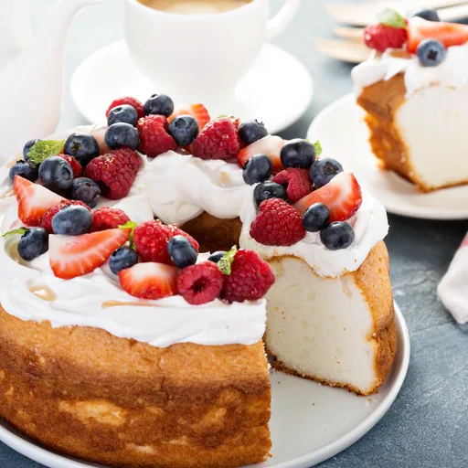 Angel Food Cake with Whipped Cream & Berries