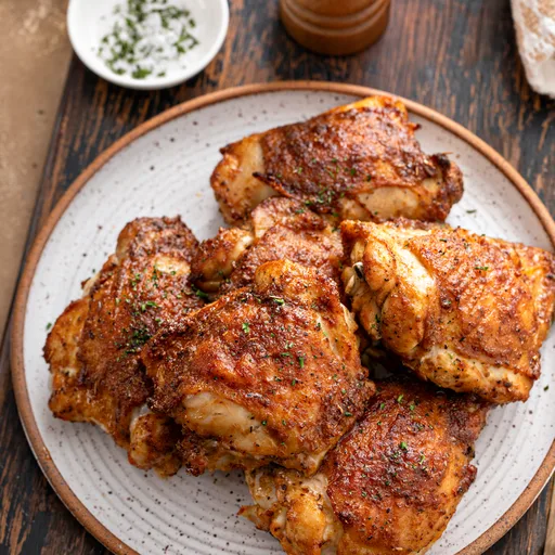 Muslos de pollo asados crujientes