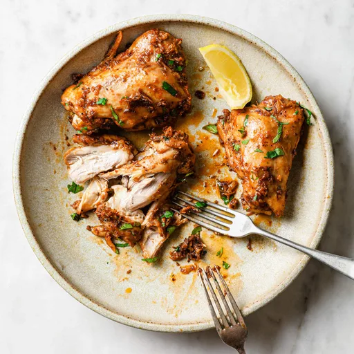 Receta de muslos de pollo con hueso a la sartén