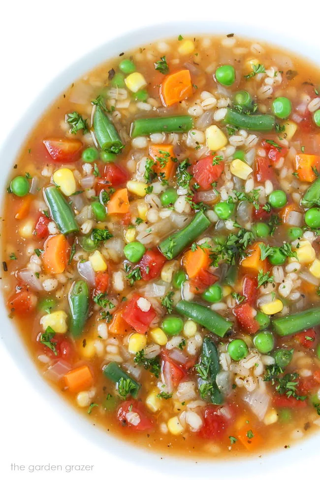 Vegetable Barley Soup (Easy, Vegan!)