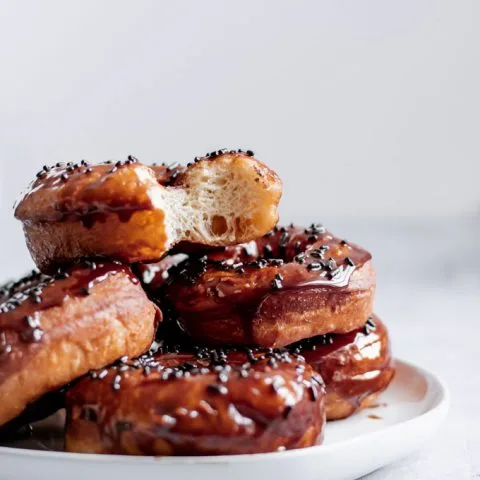 Vegan Chocolate Glazed Doughnuts