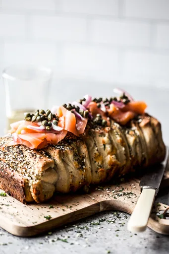 Cream Cheese Bagel & Lox Pull-Apart Loaf