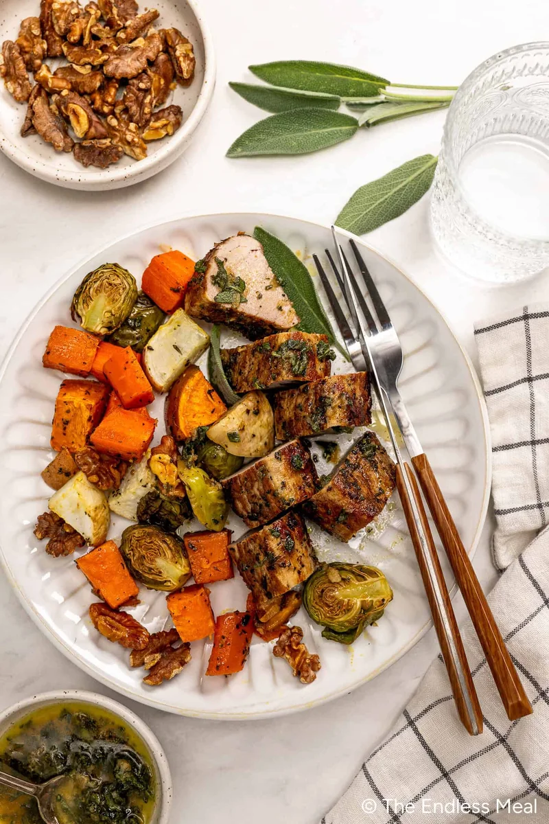 Autumn Pork Tenderloin Dinner with Roasted Fall Veggies