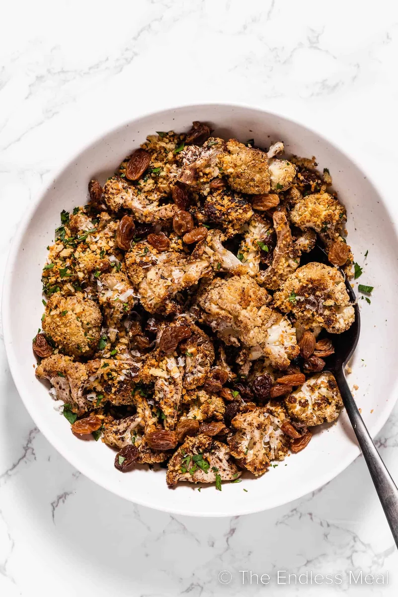 Blackened Cauliflower with Garlic Panko