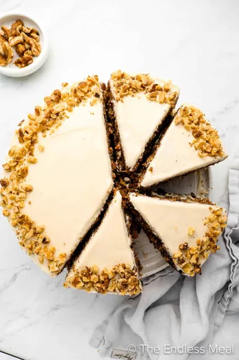 Moist Carrot Cake with Walnuts and Raisins