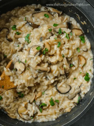 Risotto vegano cremoso de setas al miso