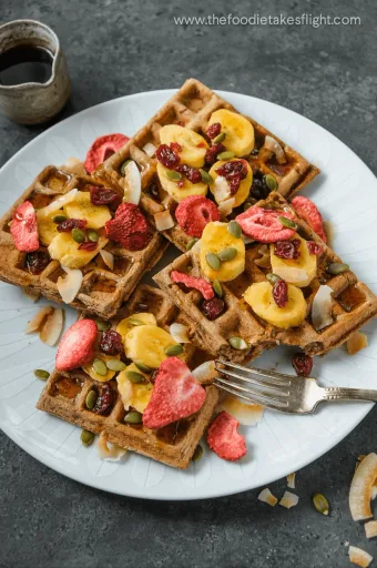 Gofres veganos de canela