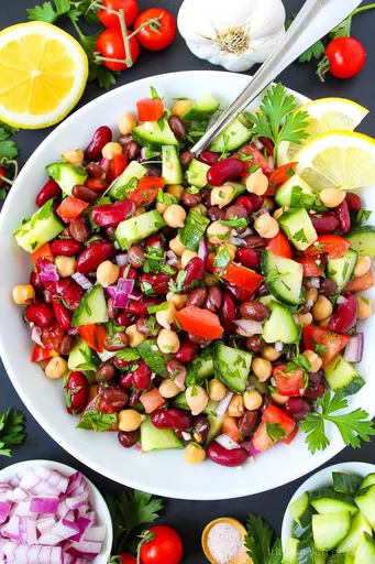 Mediterranean Three Bean Salad (Easy!)