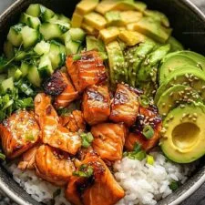 Receta de boles de arroz con salmón