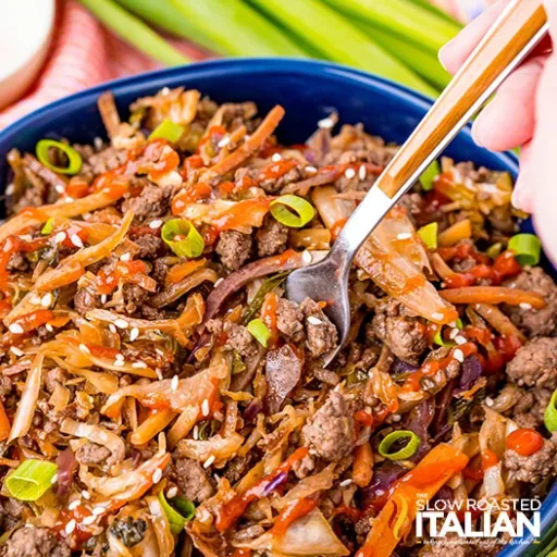 Delicious Low Carb Keto Egg Roll in a Bowl Recipe