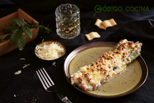 Espárragos verdes gratinados con bechamel