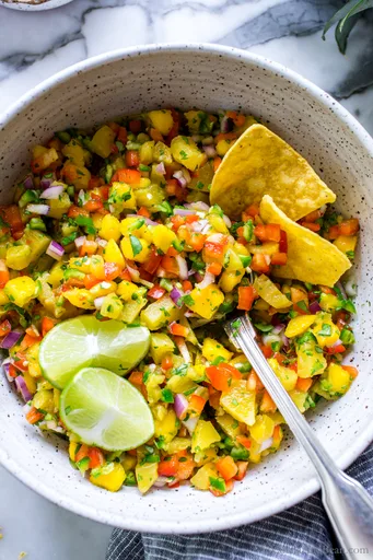 Sweet and Spicy Pineapple Mango Salsa