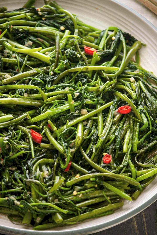 Stir Fried Water Spinach with Shrimp Paste
