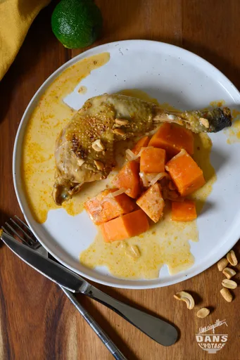 Poulet coco-cacahuètes et patates douces