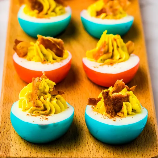 Receta de huevos rellenos de colores