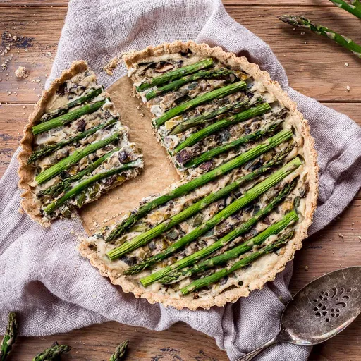 Quiche vegana con espárragos
