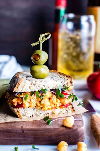 Vegan Smashed Pimento Chickpea Sandwich Recipe
