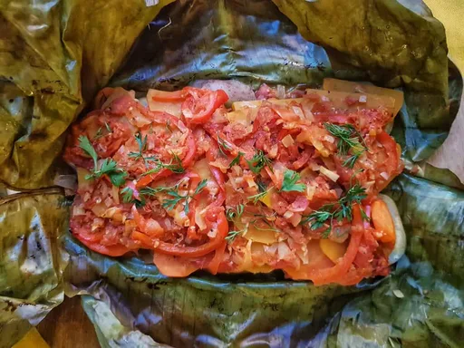 Verduras Horneadas En Hoja De Plátano