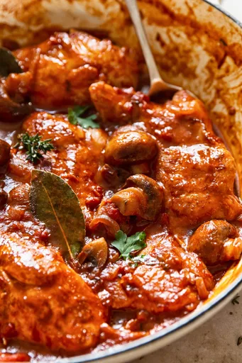Pollo Chasseur (Pollo a la cazadora francés)
