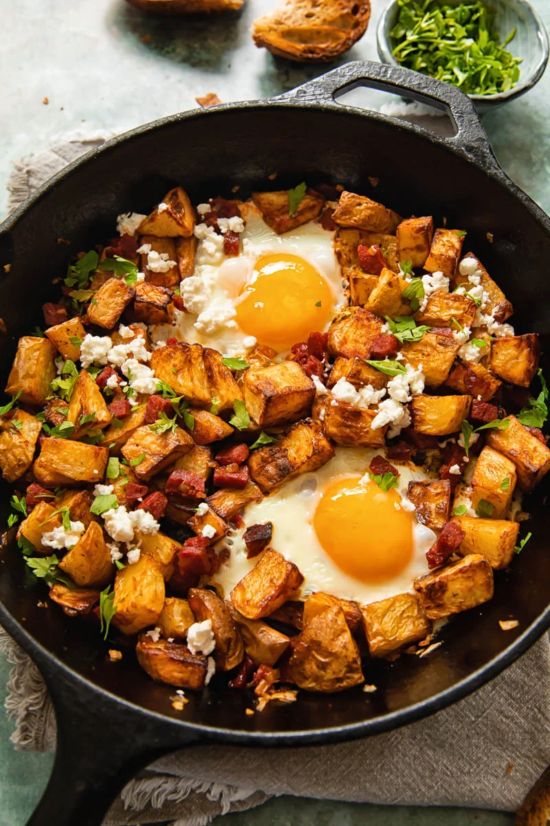 Chorizo Breakfast Hash with Feta