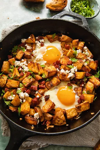 Chorizo Breakfast Hash with Feta
