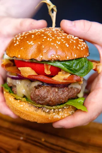 Italian Burger with Crispy Prosciutto and Garlic Parmesan Mayo