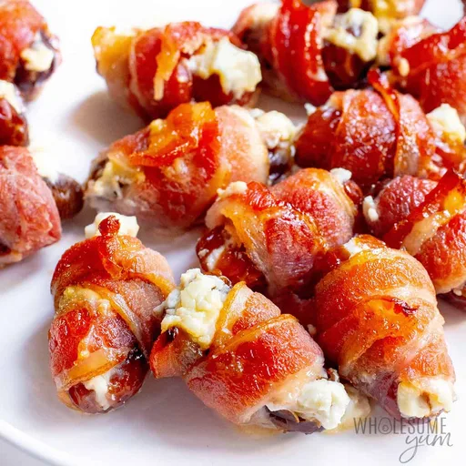 Dátiles envueltos en tocino (Aperitivo de 4 ingredientes)