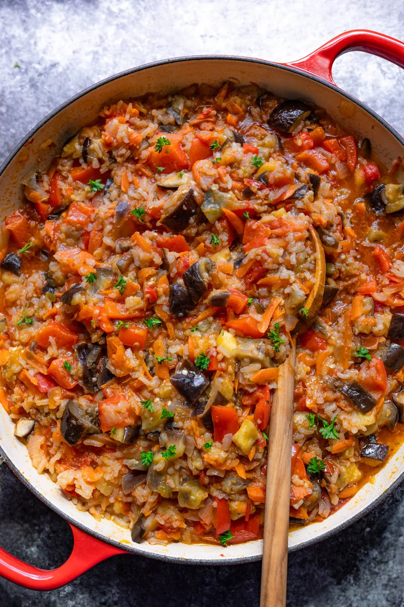Fried Eggplant Recipe with Vegetables