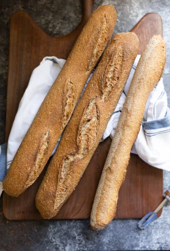 Whole Wheat Sourdough Baguette Recipe