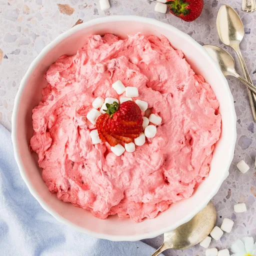 Fluff de fresa con requesón