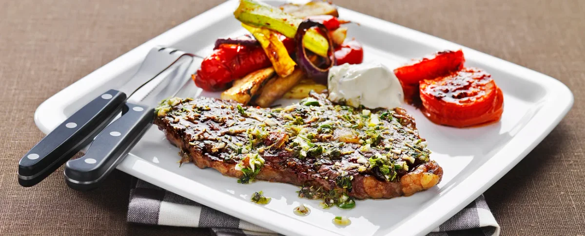 Entrecote med medelhavsgrönsaker