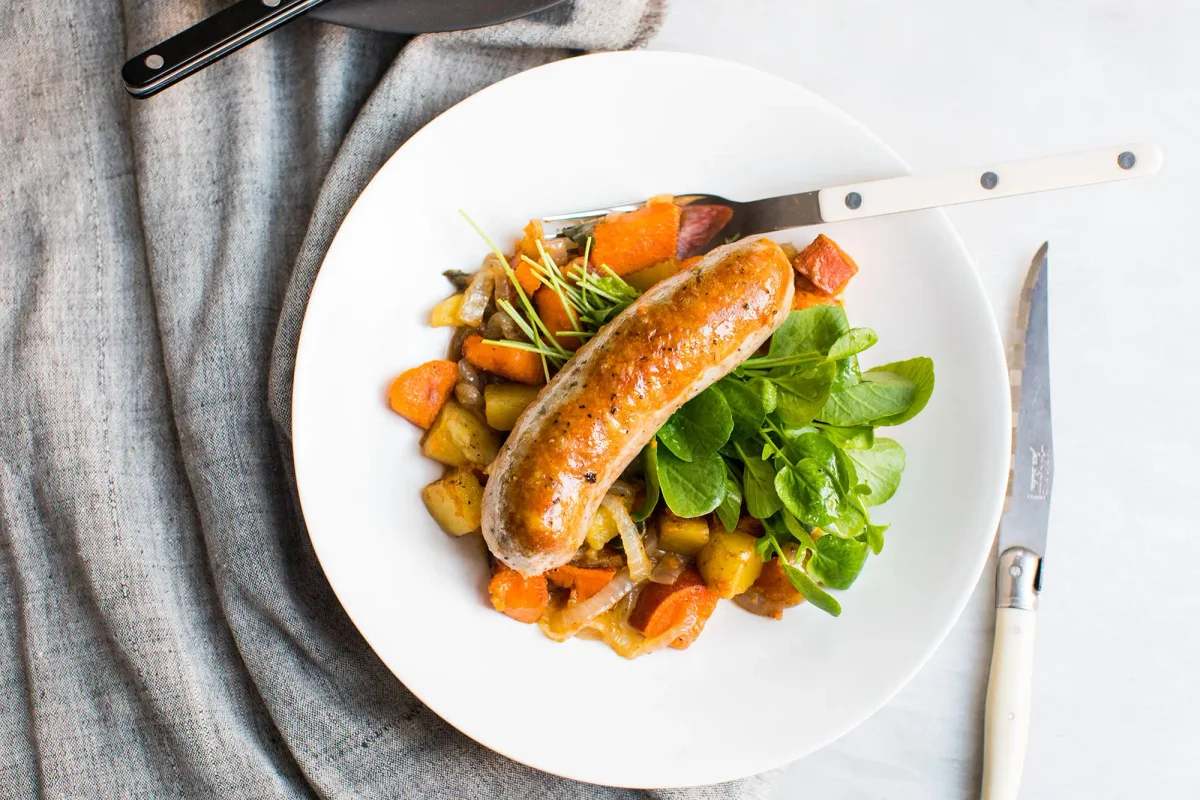 Maple-Sage Roasted Sausage and Potatoes