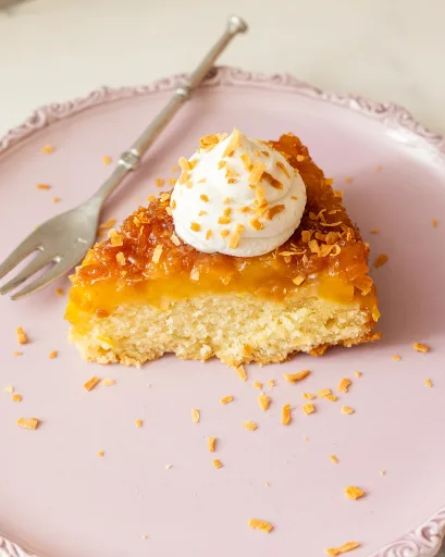 Salted Coconut Mango Upside-Down Cake