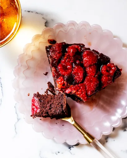 Raspberry Mocha Upside-Down Cake
