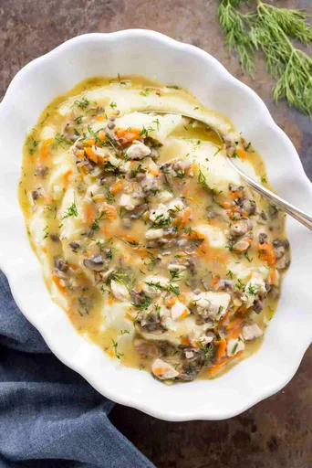 Receta de pollo con salsa de champiñones