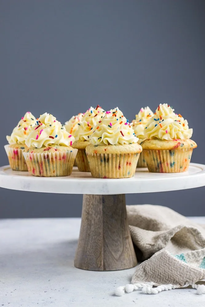Birthday Cake Funfetti Cupcakes